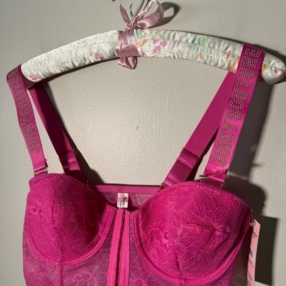 NWT juicy couture Barbie pink bling rhinestone  corset 36B - Picture 2 of 6